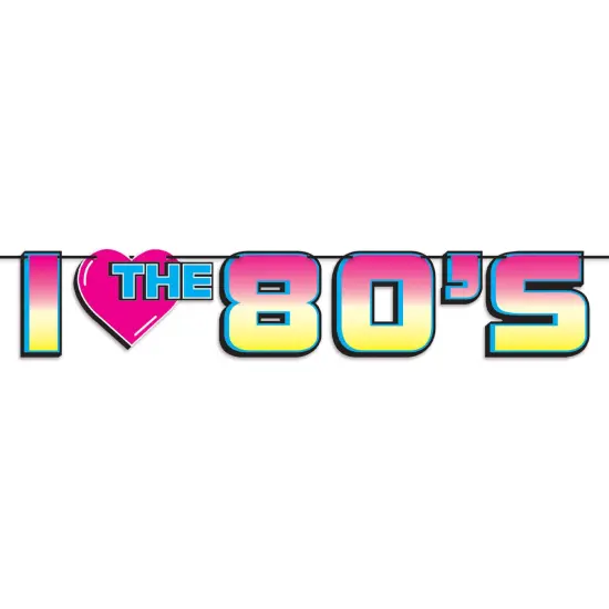 I Love The 80S Streamer, (Pack Of 12) {1}