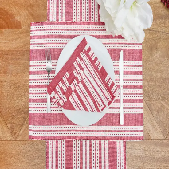 Warner Scarlet Woven 4th of July Patriotic Reversible Table Runner 14" x 72" {4}