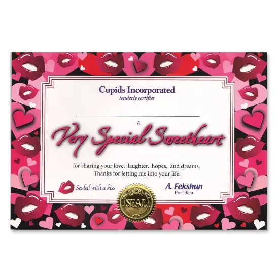 Very Special Sweetheart Certificate (Pack of 6) {1}