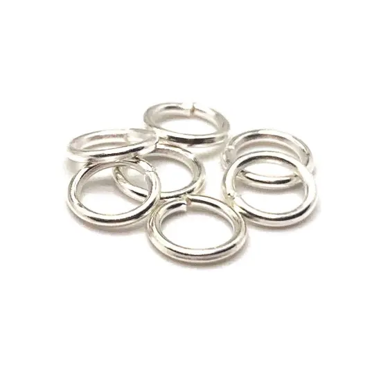 100, 500 or 1,000 Pieces: 7 mm Silver Plated Open Jump Rings, 18g {1}