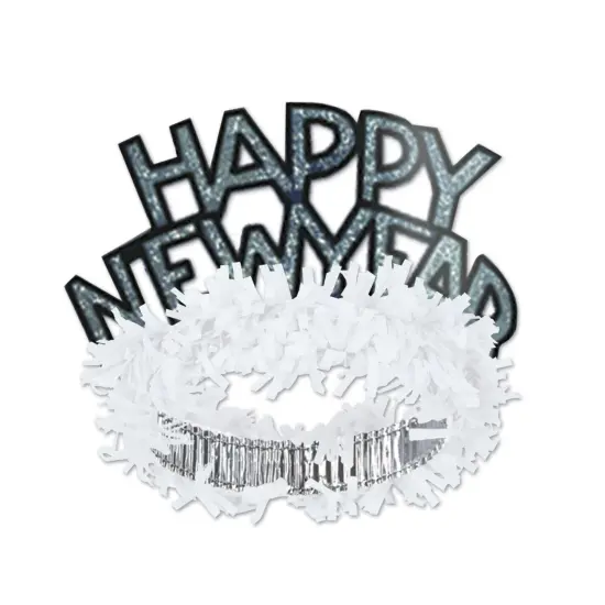 White & Silver HNY Regal Tiara (Pack of 50) {1}