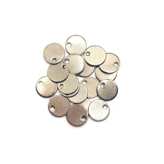 20, 50 or 100 Pieces: 8 mm Stainless Steel Silver Stamping Tag Blanks {1}