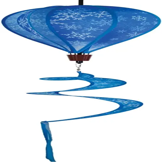 In the Breeze 0989 - Snowflakes Hot Air Balloon - 6 Panel Spinning Balloon - Outdoor Winter Hanging Decoration {1}