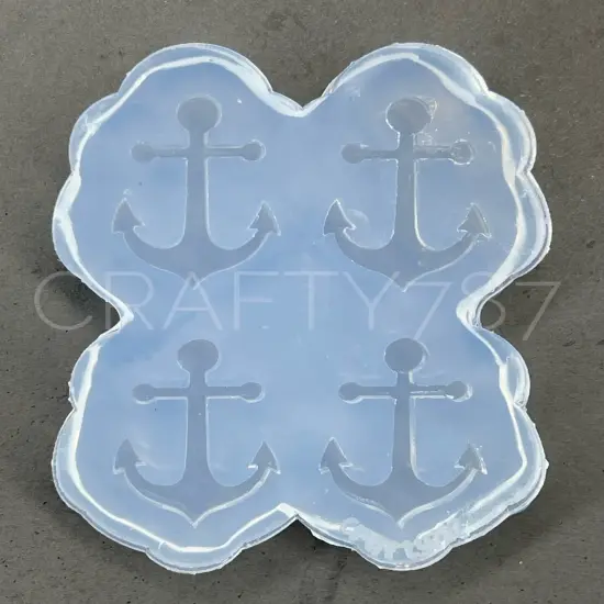 Anchor Ancla Earring Stud Silicone Mold(B10) {3}