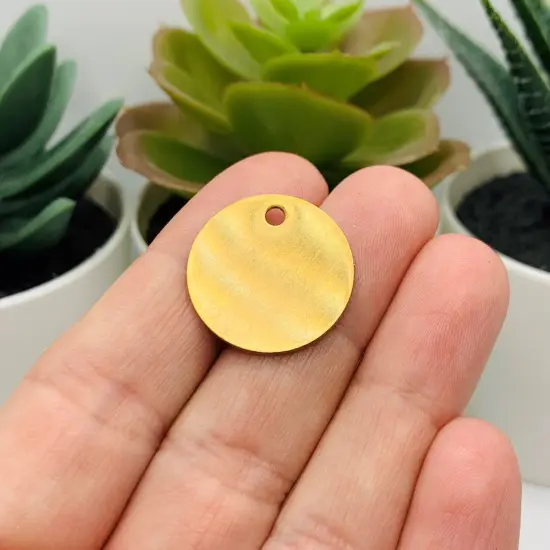 4 or 20 Pieces: 20 mm, 304 Stainless Steel, Gold Plated Stamping Tag Blanks {5}