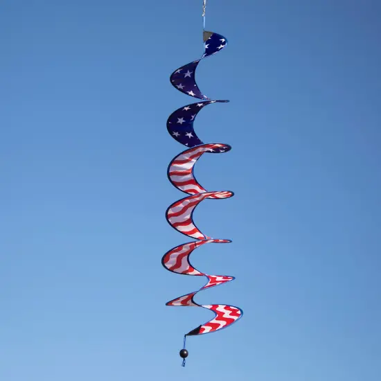 In the Breeze 5175 - 24" Stars and Stripes Curlie Spinner - Outdoor Hanging Decoration {3}