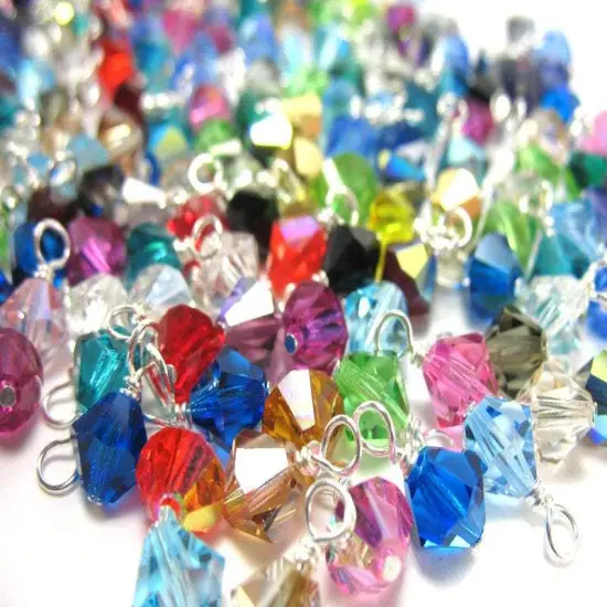 Wholesale Crystal Bicone Bead Charms, 500 pc Bulk Mixed Colors in 4mm 5mm and 6mm, Adorabilities {7}