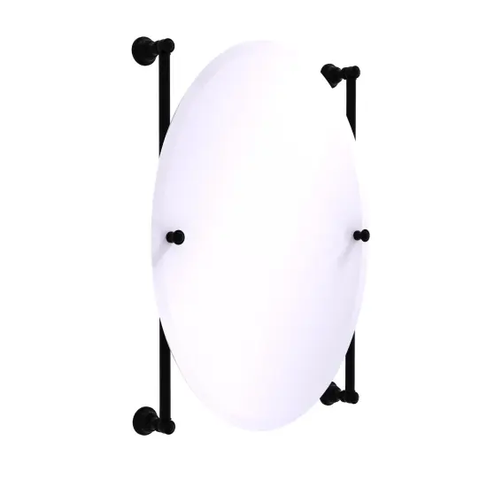 Carolina Collection Oval Frameless Rail Mounted Mirror - Matte Black {1}