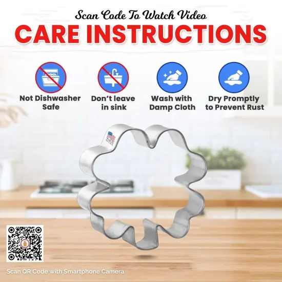 Mini Four Leaf Clover Cookie Cutter 1.75 in, CookieCutter.com, Tin Plated Steel, Handmade in the USA {4}