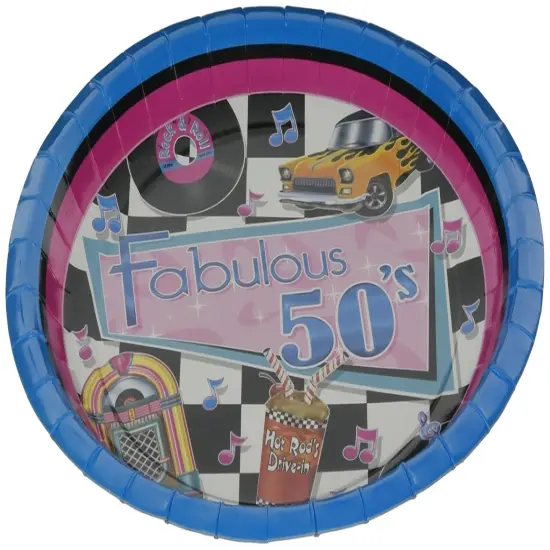 Fabulous 50's Plates (Pack of 12) {1}