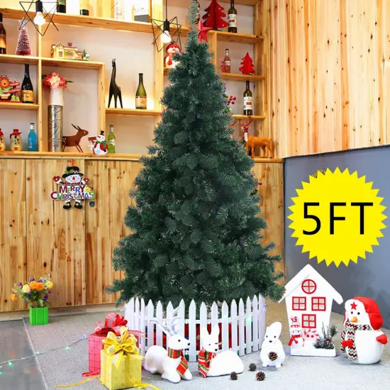 Costway Artificial PVC Christmas Tree W/Stand Holiday Season Indoor Outdoor Green {7}