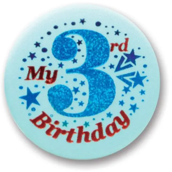 My 3rd Birthday Satin Button (Pack of 6) {1}