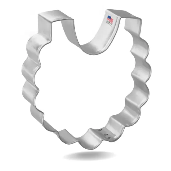 Baby Bib Cookie Cutter 3.25", CookieCutter.com, Tin Plated Steel, Handmade in the USA {1}