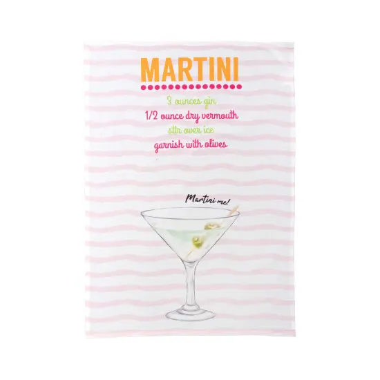 Martini Printed Flour Sack Kitchen Towel DishTowel {1}