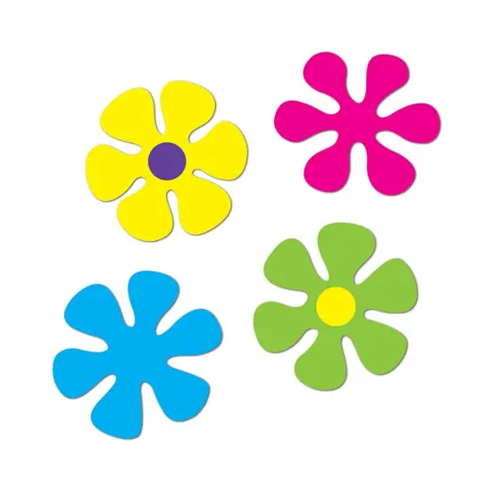 Retro Flower Cutouts (Pack of 12) {1}