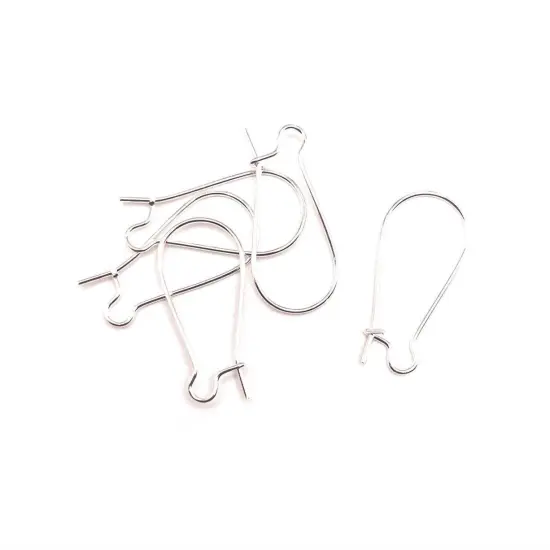 100 or 500 Pieces: Silver Plated Kidney Earring Wires {1}
