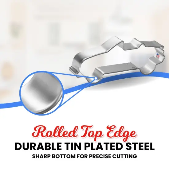 Convertible Car Cookie Cutter 4.5 in, CookieCutter.com, Tin Plated Steel, Handmade in the USA {3}