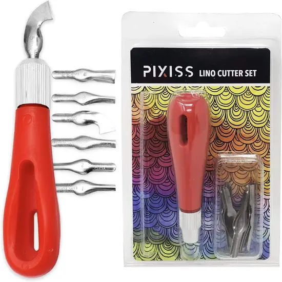 Pixiss Rubber Block Stamp Carving Stamp Making Kit with Cutter Tools 12 Pack {6}