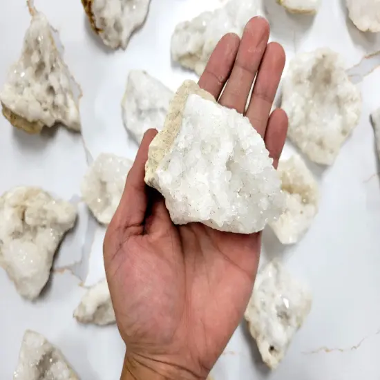 Moroccan Crystal Druzy Cluster Opened Half Geode {4}