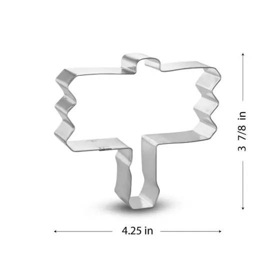 Wooden Sign Cookie Cutter 4.25 in, CookieCutter.com, Tin Plated Steel, Handmade in the USA {2}