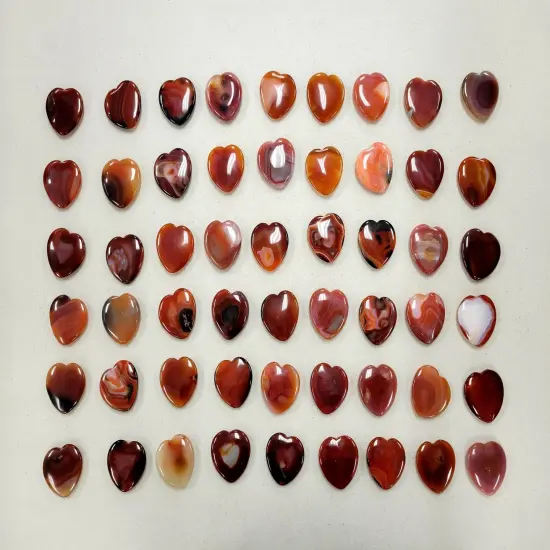 Carnelian Crystal Heart Palm Stones {2}