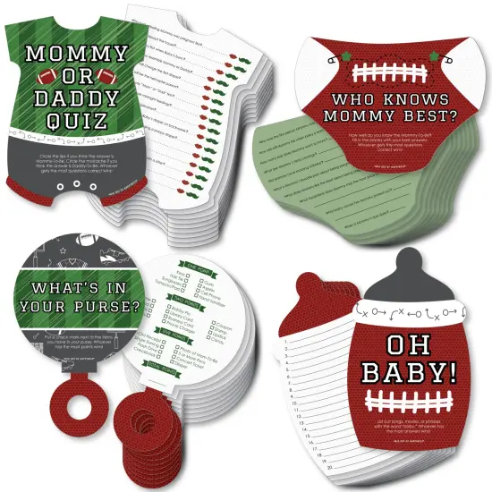 Big Dot of Happiness End Zone - Football - 4 Baby Shower Games - 10 Cards Each - Gamerific Bundle {1}