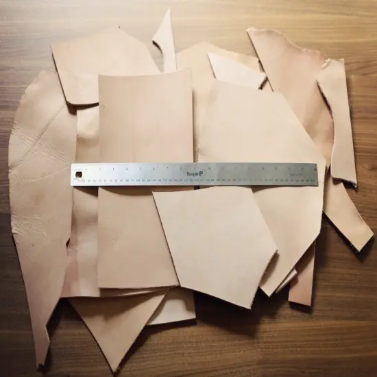 10 LB Vegetable Tan Tooling Cowhide Leather Scraps Light 3-6 oz. (1-2.4mm) Thick {2}