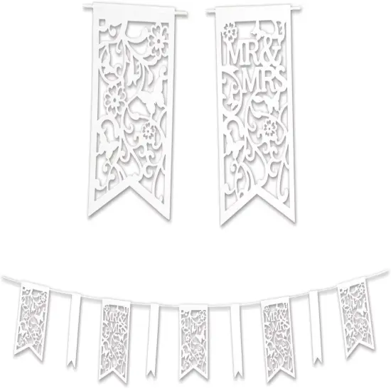 Die-Cut Mr & Mrs Pennant Banner (Pack of 12) {1}
