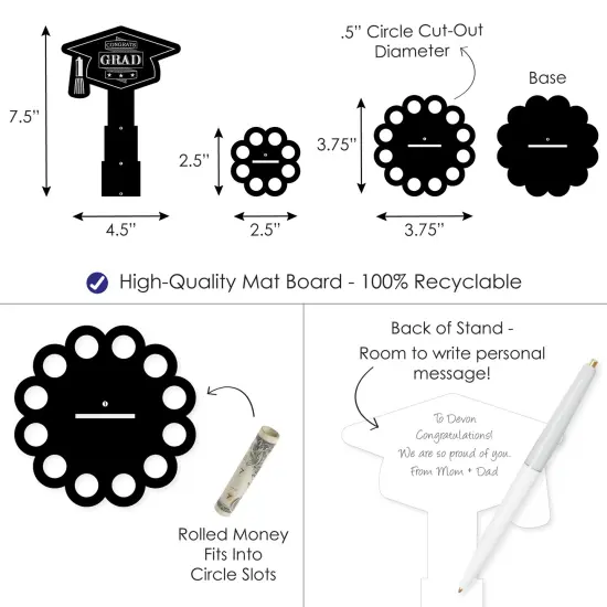 Big Dot of Happiness Graduation Cheers - DIY Graduation Party Money Holder Gift - Cash Cake {6}