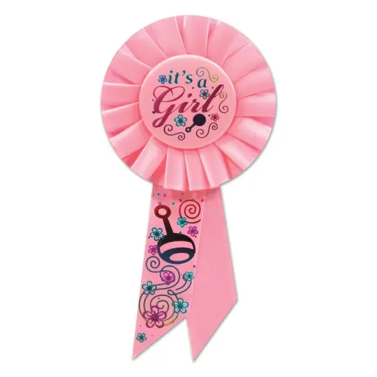 It's A Girl Rosette (Pack of 6) {1}