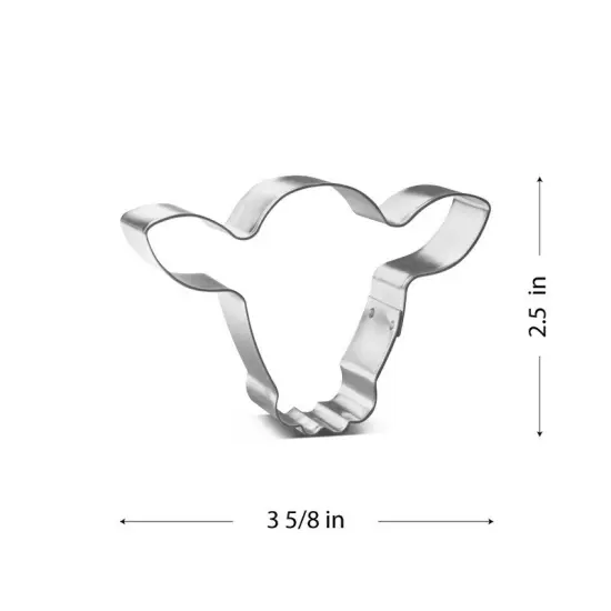 Steer Head Cookie Cutter 3.5 in, CookieCutter.com, Tin Plated Steel, Handmade in the USA {2}