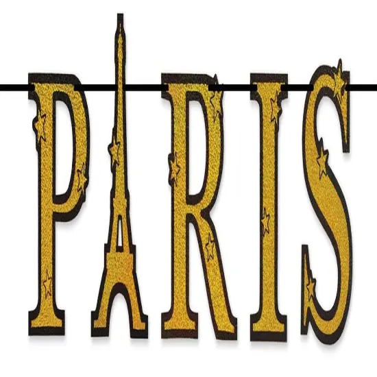 Glittered Paris Streamer (Pack of 12) {1}