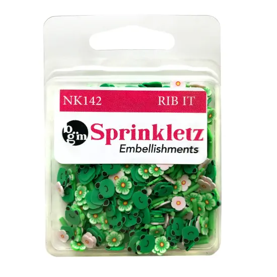 Buttons Galore Sprinkletz Embellishments for Crafts, Tiny Polymer Clay Shapes & Unique Designs - Rib It - 3 Pack {3}