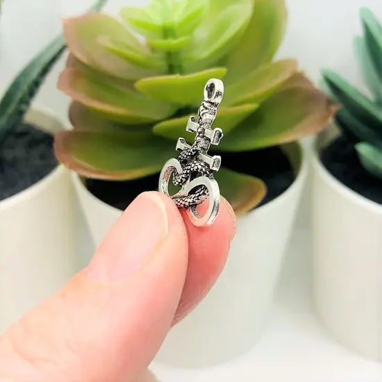 1, 4, 20 or 50 Pieces: Antique Silver Leviathan Cross with Snake, Satanic Pendant Charms {6}