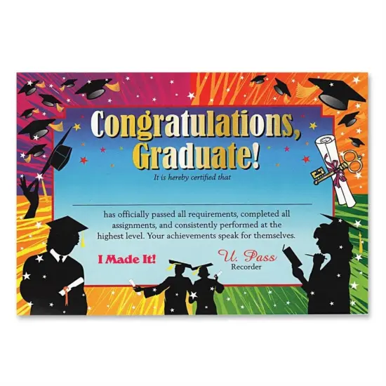 Congratulations Graduate Certificate (Pack of 6) {1}