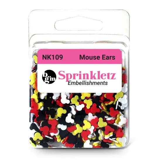 Buttons Galore Sprinkletz Embellishments for Crafts, Tiny Polymer Clay Shapes & Unique Designs - Mouse Ears - 3 Pack {3}
