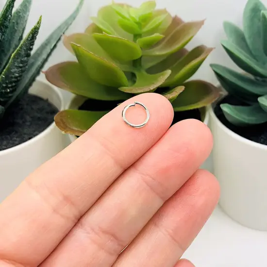 100, 500 or 1,000 Pieces: 8 mm Antique Silver Rhodium Plated Open Jump Rings, 18g {4}