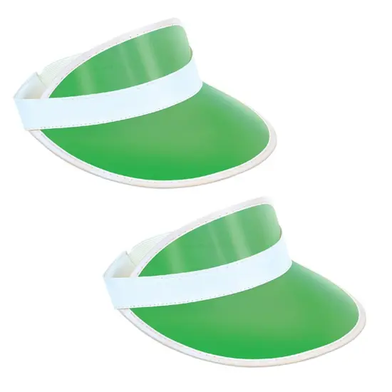 Clear Green Plastic Dealer's Visor (Pack of 12) {1}
