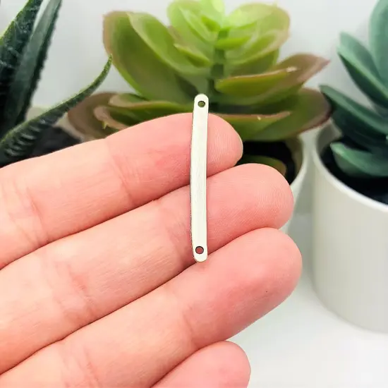 4, 20 or 50 Pieces: Antique Silver 33x3mm Simple Minimalist Bar Connectors {4}