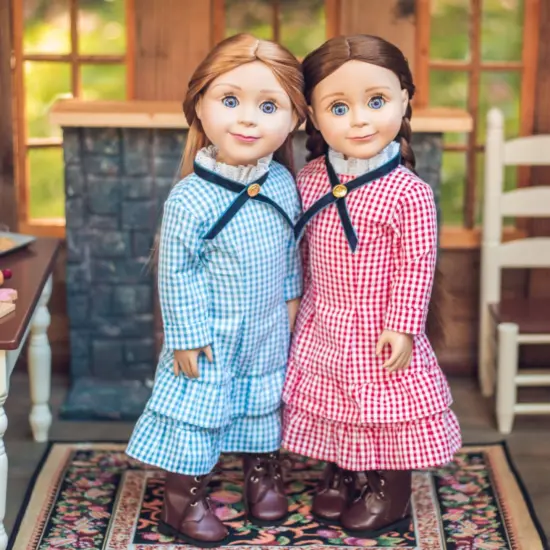 The Queen's Treasures 18 Inch Doll Clothes Set of 2 Little House Dresses {1}