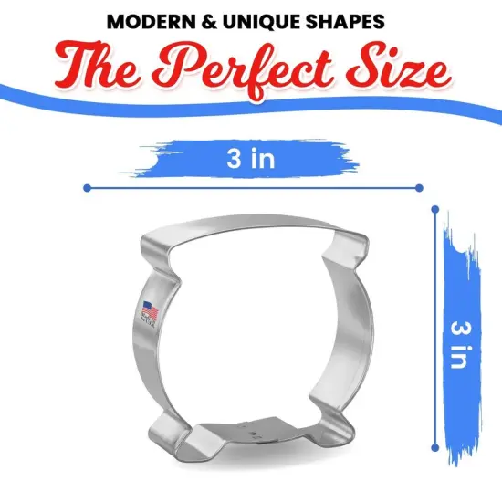 Cauldron Cookie Cutter 3 in, CookieCutter.com, Tin Plated Steel, Handmade in the USA {2}