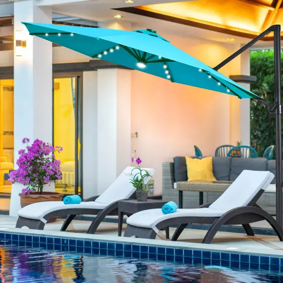 Costway 10 FT Patio Umbrella Patio Market Steel Tilt W/ Crank Outdoor Yard Garden {8}