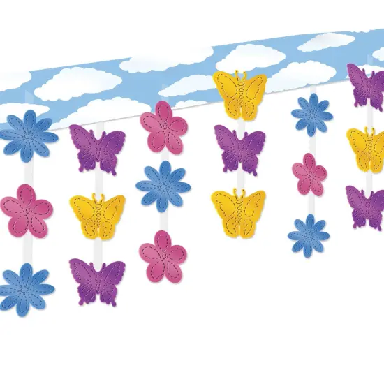 Butterfly & Flower Ceiling Decor (Pack of 6) {1}