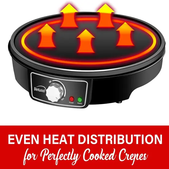 Brentwood TS-602BK 12-Inch Electric Non-Stick Crepe Pancake Maker Black {4}