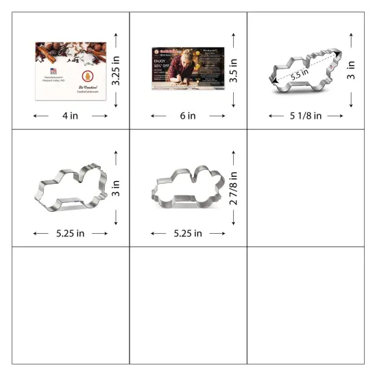 CookieCutter.com Holiday Truck Cookie Cutter 3 Piece Set, Truck with Tree, Pumpkin, Heart, USA {4}