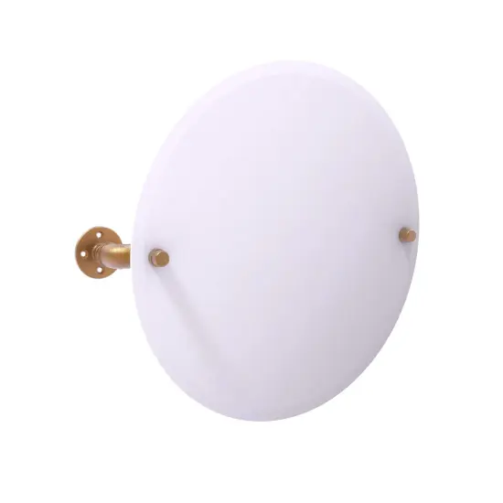 Pipeline Collection Frameless Round Wall Mounted Tilt Mirror - Brushed Bronze {1}