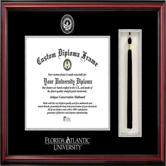 Florida Atlantic University 11w x 8.5h Tassel Box and Silver Embossed Diploma Frame {1}
