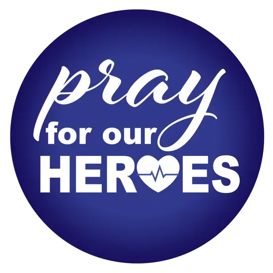 Pray For Our Heroes Button, (Pack of 6) {1}
