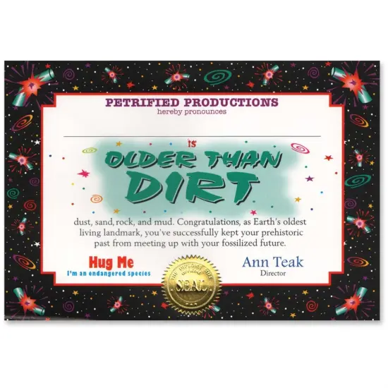 Older Than Dirt Certificate (Pack of 6) {1}
