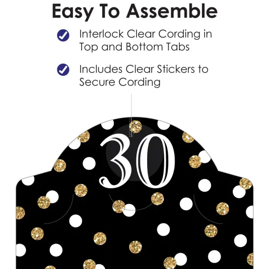 Big Dot of Happiness Adult 30th Birthday - Gold - Birthday Party Vertical Photo Garland 35 Pieces {6}